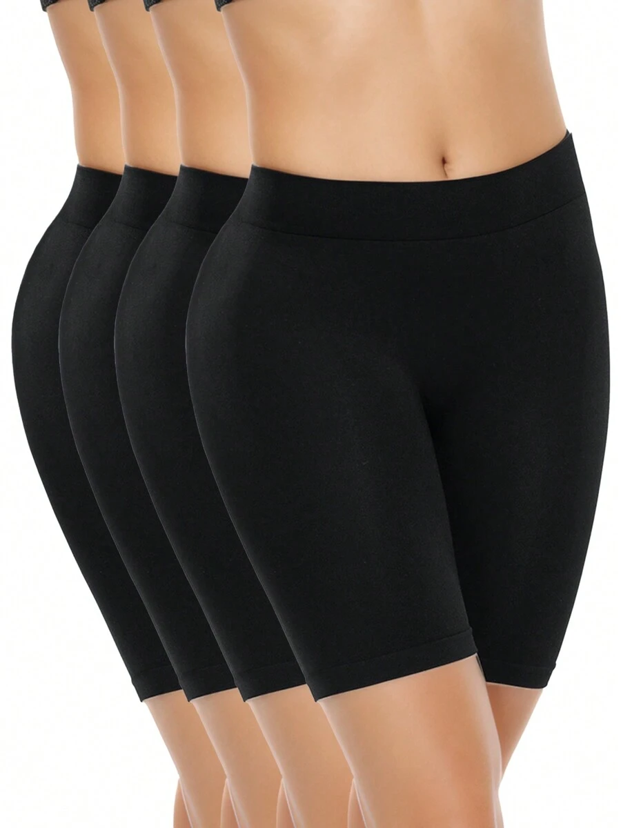 ATTLADY 4-Pack Slip Shorts For Women Seamless Smooth Boyshort Panties Anti-Chafing Underwear Shorts For Dresses