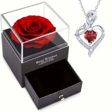 1 套玫瑰礼盒，心形，永恒之心吊坠项链，适合送给妈妈、妻子、女朋友、最好的朋友、情人节、周年纪念日、母亲节、生日、婚礼、派对礼物、教师节、毕业典礼 - 彩色 - 查看 7