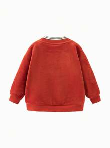 mini bala Boys' And Girls' Warm Two-In-One Cute Top 2024 Winter New Collection - Red - View 5