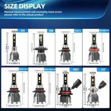 2 件套 H1 H3 880 H7 H11 9005 9006 9012 H4 H13 9007 9004 LED 大灯泡，35000LM 260W 6000K 冷白，1：1 精确灯泡模式，快速散热，超聚焦光束，无暗点，使用寿命超过 30000 小时