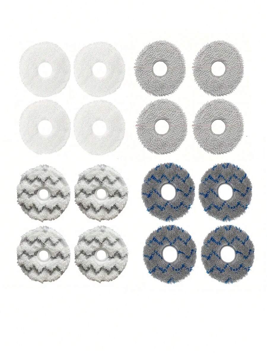 1/4st. Compatibel met X2/X2 Pro, T20/T20 Pro, T20 Max, X1S/X1S Pro, X1/X1 Turbo/Pro, T10 Turbo, W11-serie, V10, V12, P10, Q Revo, X20/S20/W20, X10/S10/W10/L10, X30-serie, Uitea-serie, Mi 1S/2S/2 Pro/3S/S10+/S10 Plus/X10 Blauw/Wit/Lichtgrijs Gestreepte Mop Pads, Geschikt voor Woonaccessoires en Stofzuigeraccessoires - Veel kleurig - Bekijken 1