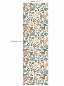 1pc Floral Pattern Peel And Stick Wallpaper, Light Color Background, Removable Wallpaper For Living Room, Bedroom, Wall, Furniture Renovation, 17.7 In X 6.5 Ft/9.8 Ft, Decorative Sticker, Removable Wall Panels, Wallpaper, Spring Decor, Renew Your Home, Rama Decorative Sticker, Birthday & Graduation Gift - Multicolor - View 16
