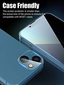 8 件套，9H 钢化玻璃，4 件防偷窥钢化玻璃屏幕保护膜 + 4 件相机镜头保护膜，防刮，防水，兼容 iPhone 11/12/13/14/15/16 系列 - 黑色 - 查看 3