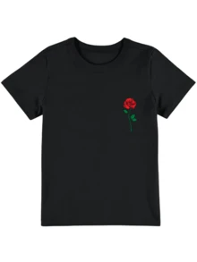 Women's Tumblr T-Shirt Tumblr Style Pink Minimalist - SPECIAL LAUNCH - màu đen - Xem 3
