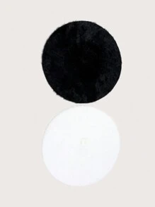 1pc Women's Fashion Rabbit Fur Beret, Suitable For Everyday Use - Multicolor - View 1