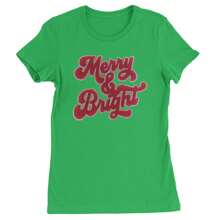 Merry & Bright Chenille Glitter  Womens T-Shirt - Navy Blue - View 4