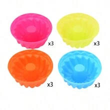 12 chiếc cốc đựng trứng xoắn ốc bằng silicon mini nhiều màu, cốc đựng bánh nướng xốp tròn bằng silicon dùng cho bánh pudding, thạch và bánh tart, dụng cụ và khuôn làm bánh trong bếp thích hợp cho bánh quy, bánh ngọt, sô cô la, món tráng miệng và bánh pudding tự làm - Nhiều màu - Xem 7
