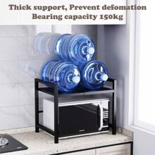 1 pieza Estante ajustable de metal para horno de microondas, estantería extensible para almacenamiento de gabinete de cocina, soporte de microondas de acero al carbono, para almacenamiento de utensilios de cocina y vajilla