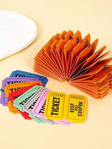 100pcs Raffle Tickets With Perforations And Consecutive Numbers - Ideal For Events, Carnivals, Door Prizes, And Drinks - Durable Art And Craft Supplies With Easy Tear-Off Design - Multicolor - View 6