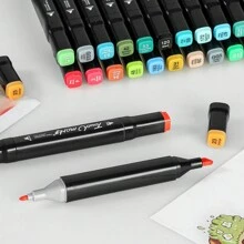 40/60/80/100/168 Couleurs Marqueurs d'Art Marqueurs à Alcool Stylo d'Art Professionnel Double Pointes Marqueur Permanent Pour Adultes & Étudiants, Marqueurs à Alcool pour Croquis Ensemble de Peinture, Fournitures Scolaires Rentrée des Classes
