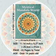 Professional Adult Coloring Book - Mystical Mandala Theme | 24 Pages Of Intricate Mandala Art Designs | 11.2x8.2 Inches | Premium Thick Paper | Ideal For Relaxation, Art Therapy, And Stress Relief | Perfect Christmas And Birthday Gift For Teens And Adults,Back To School,School Supplies