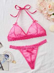 2 Pieces Custom Christmas Lady Backless Lace See-Through Sexy Lingerie Set Sequine Colorful Custom,Personalized,Unique,Customized Personalized Gifts For Men/Women,Lingerie,Panties,Underwear,Thongs Ideal Gifts For Her Girlfriend Living Room,Bedroom,For Anniversaries,For Birthdays,For Holiday