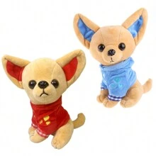 Juguetes de peluche novedosos en forma de perro Chihuahua de peluche relleno para muñecas, decoración del hogar y fiestas de Navidad - Multicolor - Ver 10