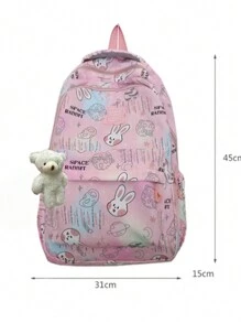 School Backpacks For Women, Beautiful Backpack, Large Capacity, Reducing The Load And Protecting The Spine, Light And Soft - Màu vàng - Xem 3