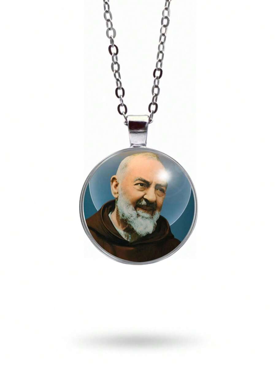 Padre Pio Saint Pio Of Pietrelcina Necklace ICAR Unisex - 選項01 - 查看 1