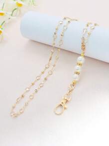 水晶珍珠金属教师挂绳，可拆卸，适用于证件卡套、钥匙、钥匙链，带眼镜架，闪亮多功能可拆卸颈挂绳，女士适用，可用作眼镜链、项链、钥匙链，是教师、学生、员工的理想之选，也是汽车配饰、包包挂饰、学校珍珠可爱哥特风Y2K圣诞礼物创意包包配饰挂绳，带证件卡套，汽车配饰包包挂饰，送给朋友或姐妹的完美礼物 - 彩色 - 查看 11