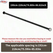 FIRJOY 1 thanh treo rèm tắm bằng thép không gỉ đầu tròn màu đen, không cần khoan, thanh treo rèm gia dụng bằng thép không gỉ, thanh phơi quần áo phòng ngủ, thanh phơi ban công đa năng, thanh treo áo choàng tắm và khăn tắm phòng tắm dạng thu gọn, thanh treo rèm gia dụng, thanh treo khăn tắm dạng thu gọn trong phòng tắm. Trang trí phòng tắm gia đình, trang trí mùa thu, phụ kiện phòng tắm, trở lại trường học - màu đen - Xem 13