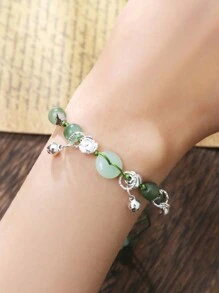 热销新款中国风古风青竹串珠手链小众设计高档精致风女款 - 綠色 - 查看 7