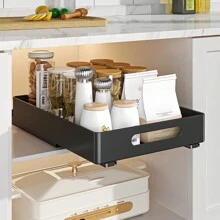 Pull Out Cabinet Organizer, Pull Out Drawers For Kitchen Cabinets, Under Counter Pull Out Kitchen Storage, Kitchen Cabinet Organizer, Kitchen Drawer, Cabinet Storage - 黑色 - 查看 3