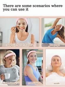 3 件/套女士纯色头带腕带套装，发饰舒适不紧绷头带，洗脸腕带，简约搭配头带腕带套装，方便派对、节日和情人节礼物 - 多色 - 查看 5