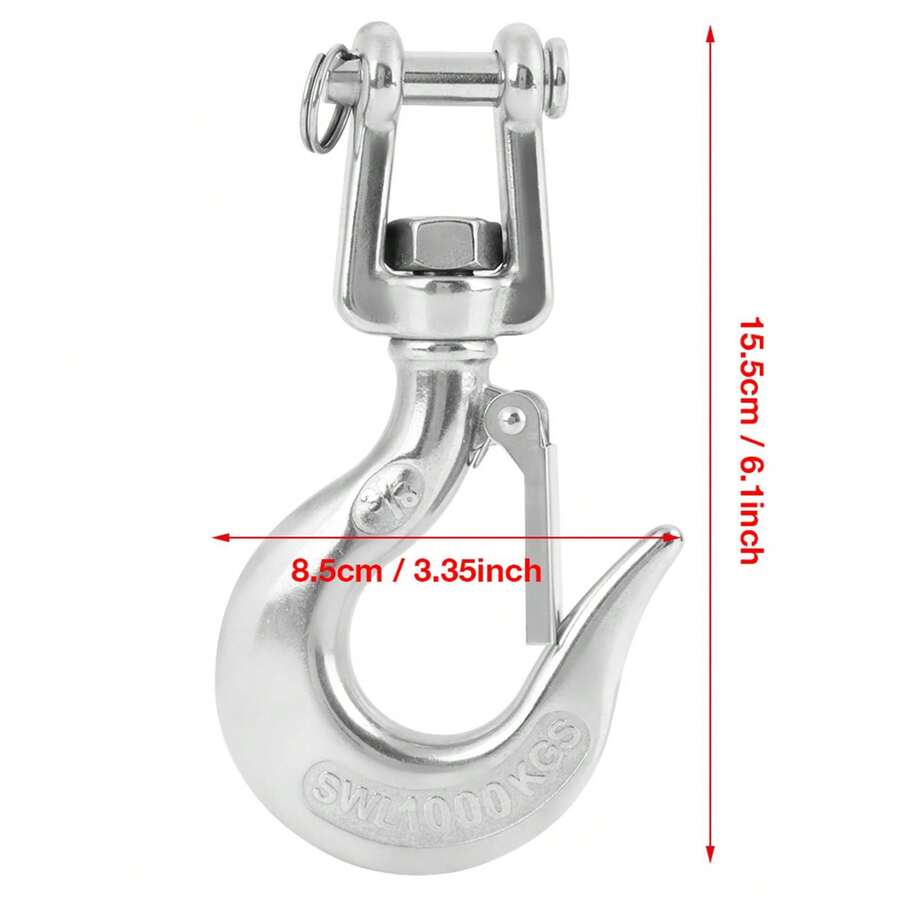304 Stainless Steel Swivel Lifting Hook With Latch Rigging Accessory
