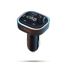 Car Charger With 2 USB And Type C Inputs, Turbo Fast QC 3.0 PD, With RGB LED, Bluetooth - màu đen - Xem 8