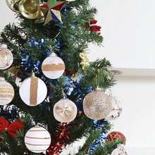 9 件圣诞球装饰 3.14 英寸防碎透明塑料圣诞球套装，内含精致闪亮填充物，悬挂式圣诞树装饰，最佳礼物 - 多色 - 查看 6