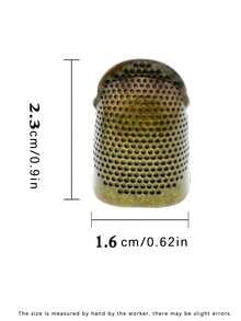 1 件/2 件/3 件复古顶针金属可调节手指保护器缝纫拼布指尖套缝纫配件手指保护家用修补十字绣顶针 - 彩色 - 查看 4