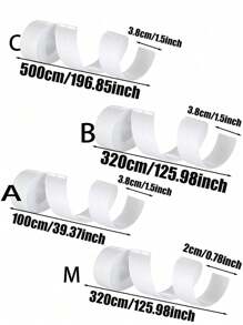 1pc Plain Sealing Strip, Minimalist Waterproof Sealing Strip For Home, Stickers, Wall Decal, Vinyl Decal For Home Decorations, Spring Decoration Items Refresh Your Home, Festival Decoration Stickers Gifts Birthday Graduation - White - View 3