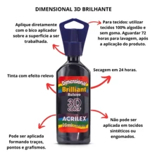 Dimensional Relief 3D Brilliant 35ml ACRILEX - 紫紅色粉紅色 - 查看 2