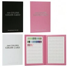 160/308/320/480 Colors PU Material /Cardboard Material Nail Display Book Nail Polish Books With Fake Nails Tips False Nails Styles Showing Book Nails Tool,240/360/480/600PCS False Nail *200/400/500/PCS Number Stickers/Set,Christmas And Winter Nail Tools
