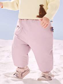mini bala Boys' & Girls' Warm Pants 2024 Fall Winter Collection - Pink - View 3