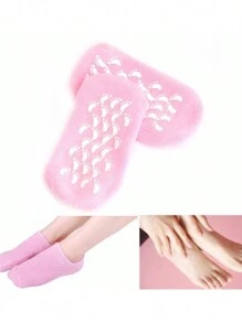 硅胶网袜美白脚部，网眼船袜带点胶小脚印 - 彩色 - 查看 7