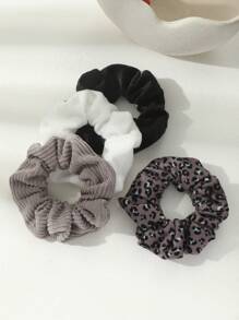 4pcs Girls Minimalist Style Hair Tie/Scrunchie For Everyday Hair Decoration - Multicolor - View 9