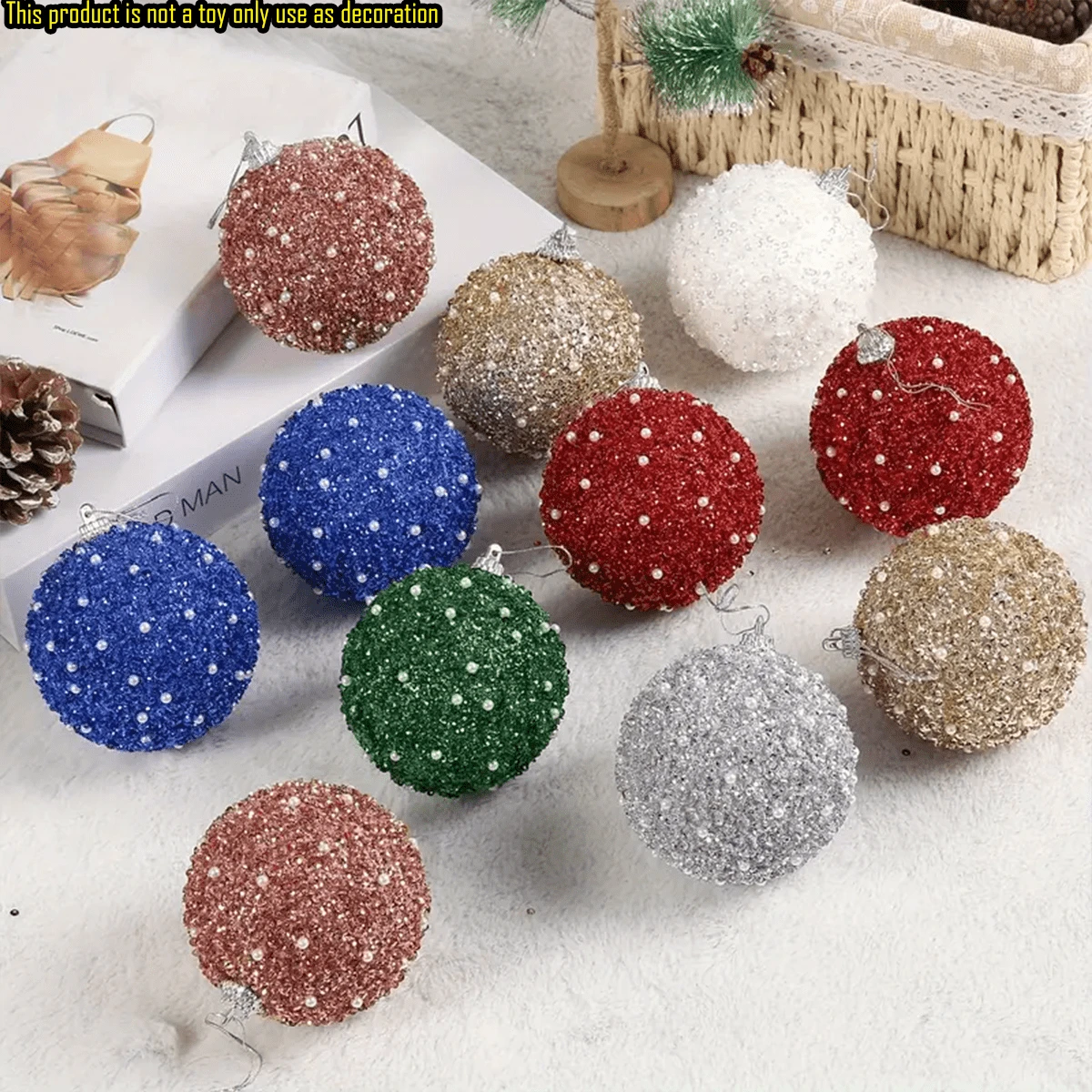 Bộ 12 quả bóng trang trí Giáng sinh sáng bóng, đồ trang trí treo ngày lễ nhiều màu, thích hợp để trang trí tiệc Giáng sinh, đồ trang trí cây thông Noel bằng nhựa chống vỡ, đồ trang trí nhà cửa và phòng ngủ - Nhiều màu - Xem 1