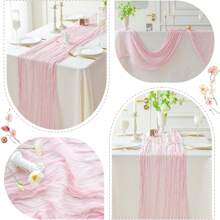 1/2/4/6 confezioni di runner da tavola boemo in verde salvia di dimensioni 35x120 pollici, runner in garza, runner da tavola rustico trasparente, tovaglia lunga vintage per Natale, Capodanno, matrimonio, addio al nubilato, compleanno, festività, centrotavola domestico