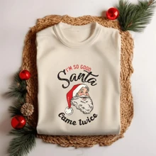 Unisex Christmas Themed T-Shirt I'm So Good Santa Klaus Christmas Christmans Premium Look - 紫紅色 - 查看 3