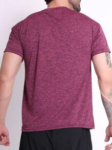 Men's Dry Fit Shirt Slim Fit Gym Fabric Cold Mesh Comfortable - 紫色 - View 2