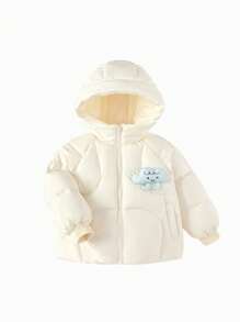 Balabala Girls' Down Jacket Cloud Patterned Warm Winter 2024 Outerwear - Milky White - View 4