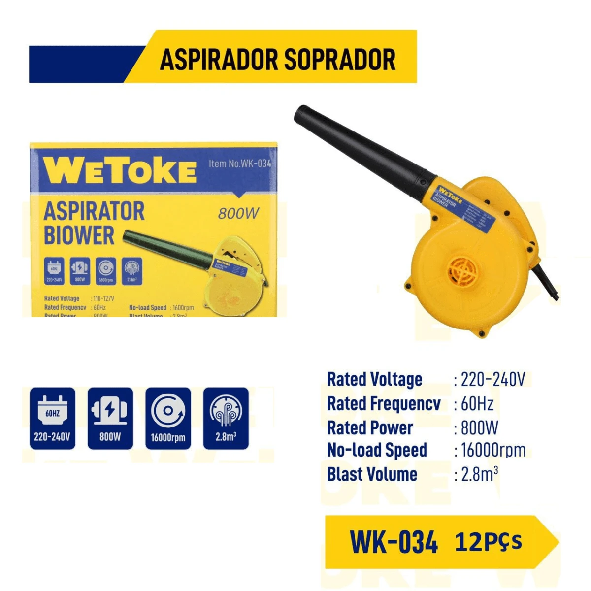 Vacuum Blower 110V 800W - 220V - 查看 1