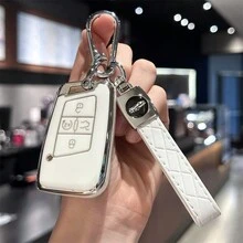汽车钥匙扣钥匙扣套，钥匙包套适用于大众捷达途观 Atlas Arteon Taos 汽车配件 - 彩色 - 查看 2