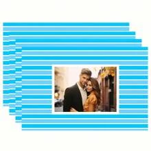 4 Stücke personalisierte Foto/Buchstaben Leinen Tischsets - hitzebeständig, waschbar Tischläufer für Catering & Partys - perfekt für Hochzeiten, Geburtstage, Jahrestage, Valentinstag - personalisierte Küche & Esszimmer Nutzung