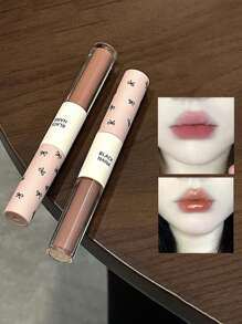 Brillo de labios doble espejo y mate 2 en 1, brillo de labios hidratante con aceites esenciales, tinte labial líquido brillante, labios hidratados y talla grande voluminosos, glaseado labial dulce de larga duración - Multicolor - Ver 11