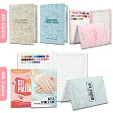 160/308/320/480 Colors PU Material /Cardboard Material Nail Display Book Nail Polish Books With Fake Nails Tips False Nails Styles Showing Book Nails Tool,240/360/480/600PCS False Nail *200/400/500/PCS Number Stickers/Set,Christmas And Winter Nail Tools