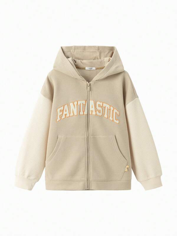 Balabala Girls' Waffle Hoodie 2024 Autumn Sweet And Top