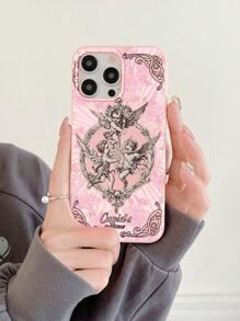 Ốp lưng điện thoại mềm trong suốt bóng họa tiết thiên thần Jesus 1 chiếc, tương thích với iPhone 11, 12, 13, 14, 15, 16 và dòng Galaxy - Nhiều màu - Xem 1