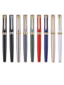 【定制】不锈钢金属商务办公圆珠笔套装带礼盒，适合日常书写、签名、节日、父亲节、感恩节、圣诞节、生日礼物、朋友、亲戚、领导、同事 - 多色 - 查看 10