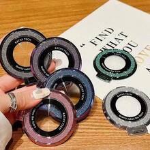 360 度旋转新款背贴水钻磁性化妆镜创意折叠无线手机支架桌面休闲镜 - 彩色 - 查看 11