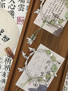 热销新款中国风古风青竹串珠手链小众设计高档精致风女款 - 綠色 - 查看 3