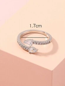Nooxian 1 件简约高端微镶锆石蛇形设计女士戒指 - 銀色 - 查看 6